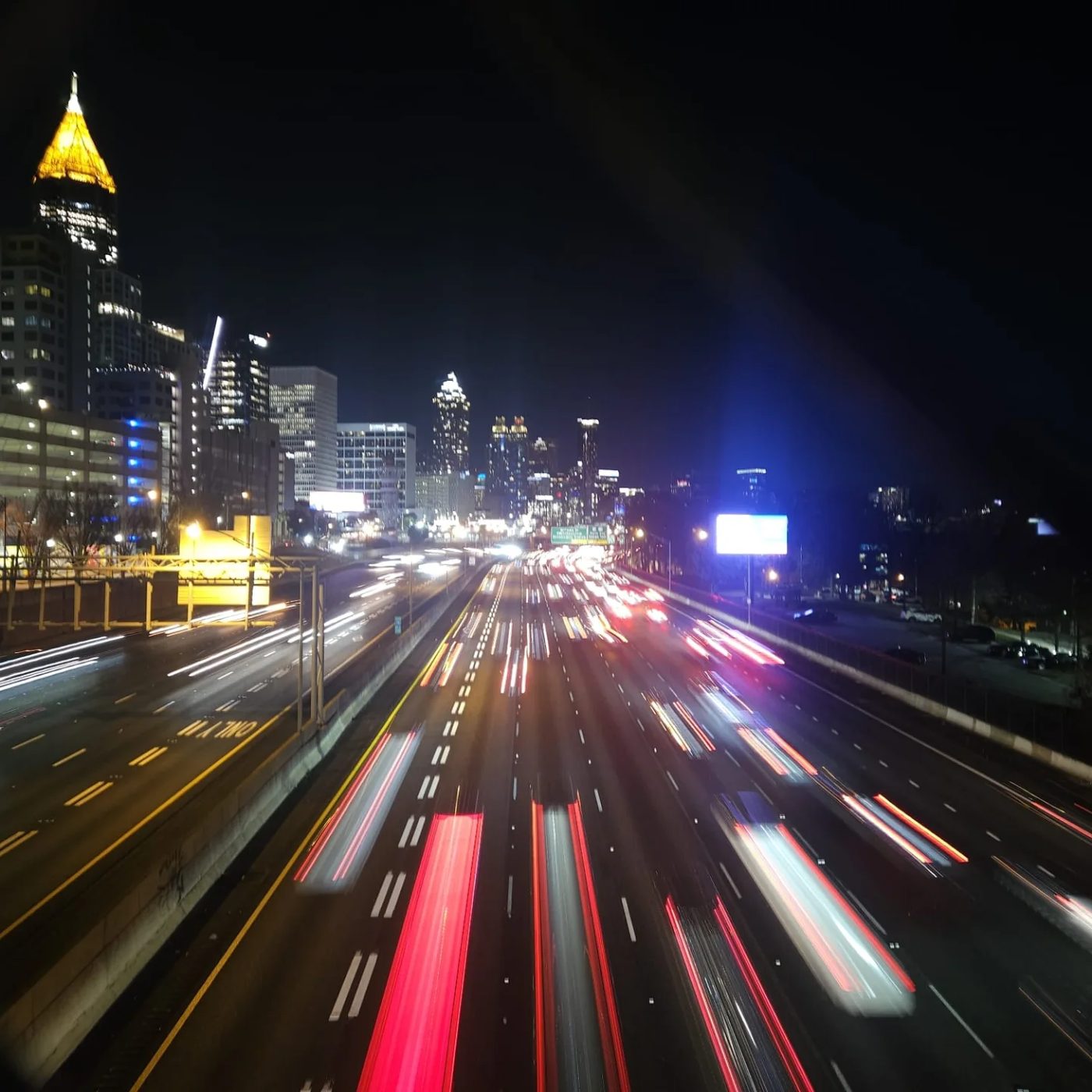 Atlanta traffic at night
