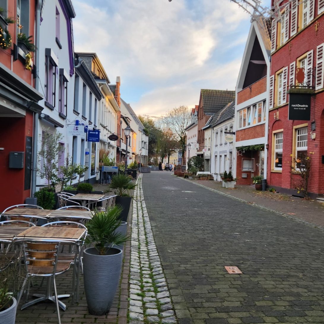 A cobblestone street in Germany