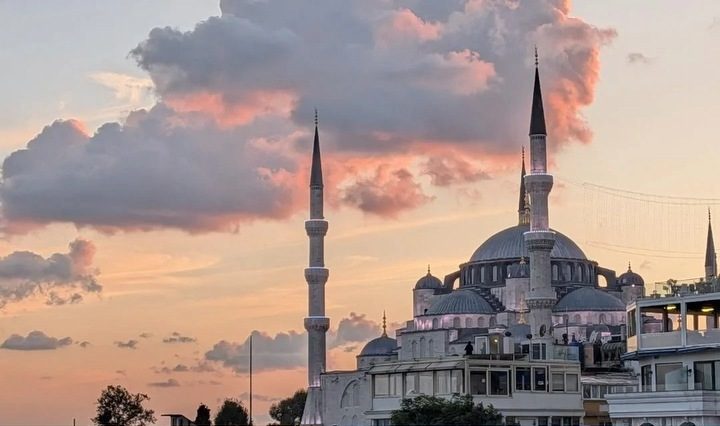 A mosque in Istanbul at sunset